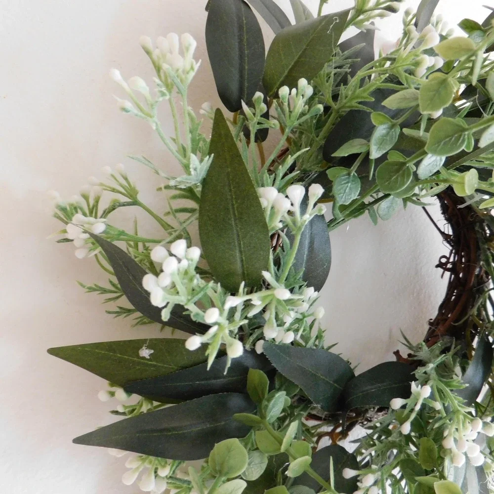 Dusty Miller Wire Vine Neutral‎ Candle Ring Wedding decor  Everyday Greenery